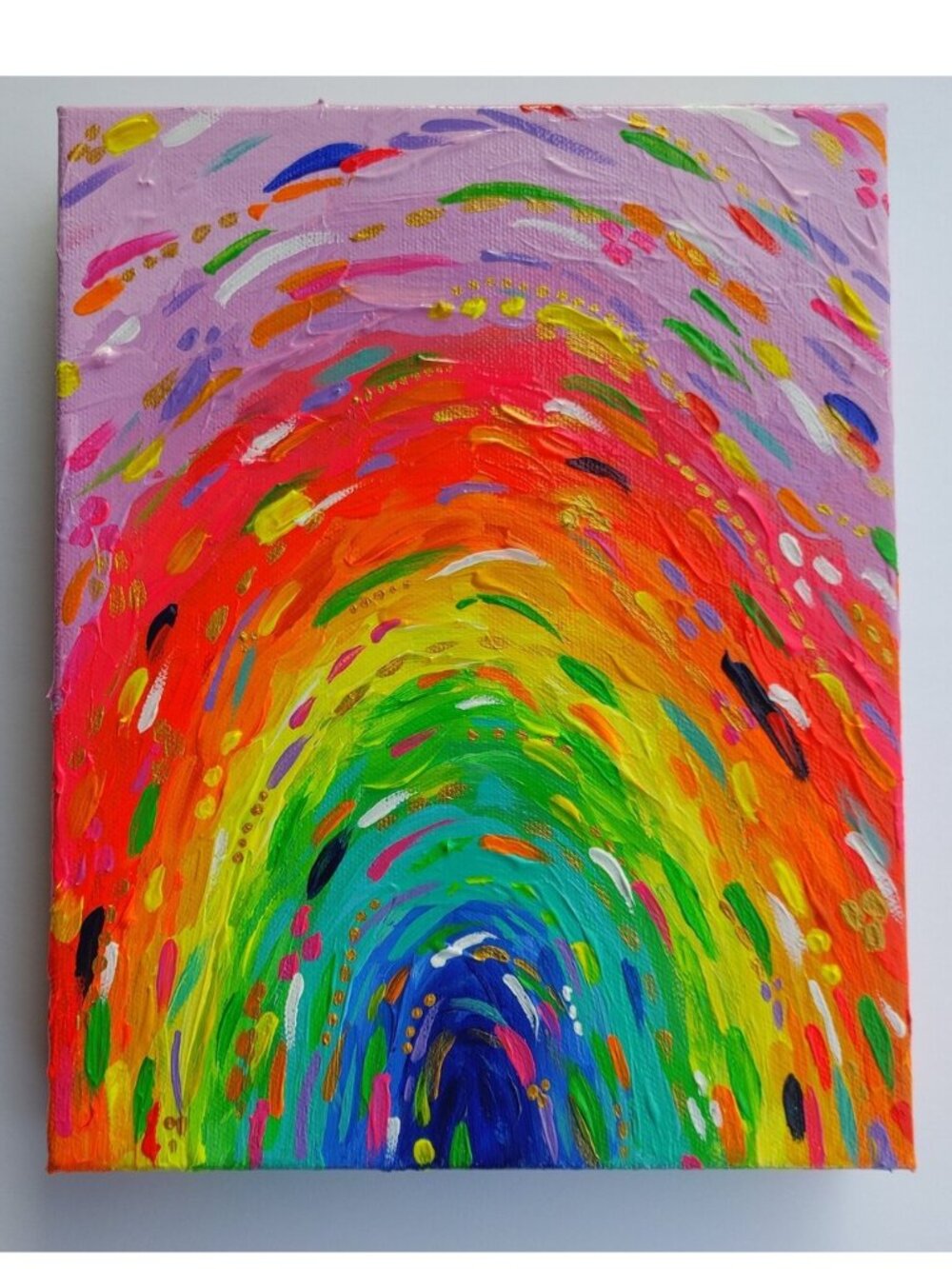 8"x10 Original Acrylic Rainbow Painting | Abstract Colorful Wall Art on canvas